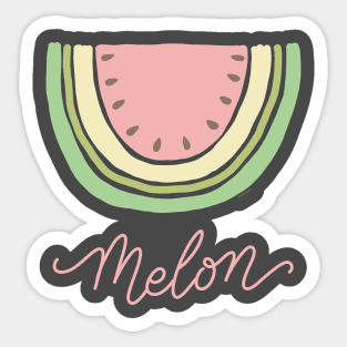 Melon Summer Fruit Watermelon Slice Minimalist Abstract Sticker